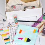 Stash Builder Box July 2016 Art Gallery Fabrics Boardwalk Delight Aurifil Thread Patterns Notebook EDITED