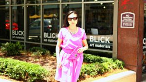 Jennifer Pink Outfit Blick Art Materials Sunglasses Fuschia Clutch VERY Sunny EDITED