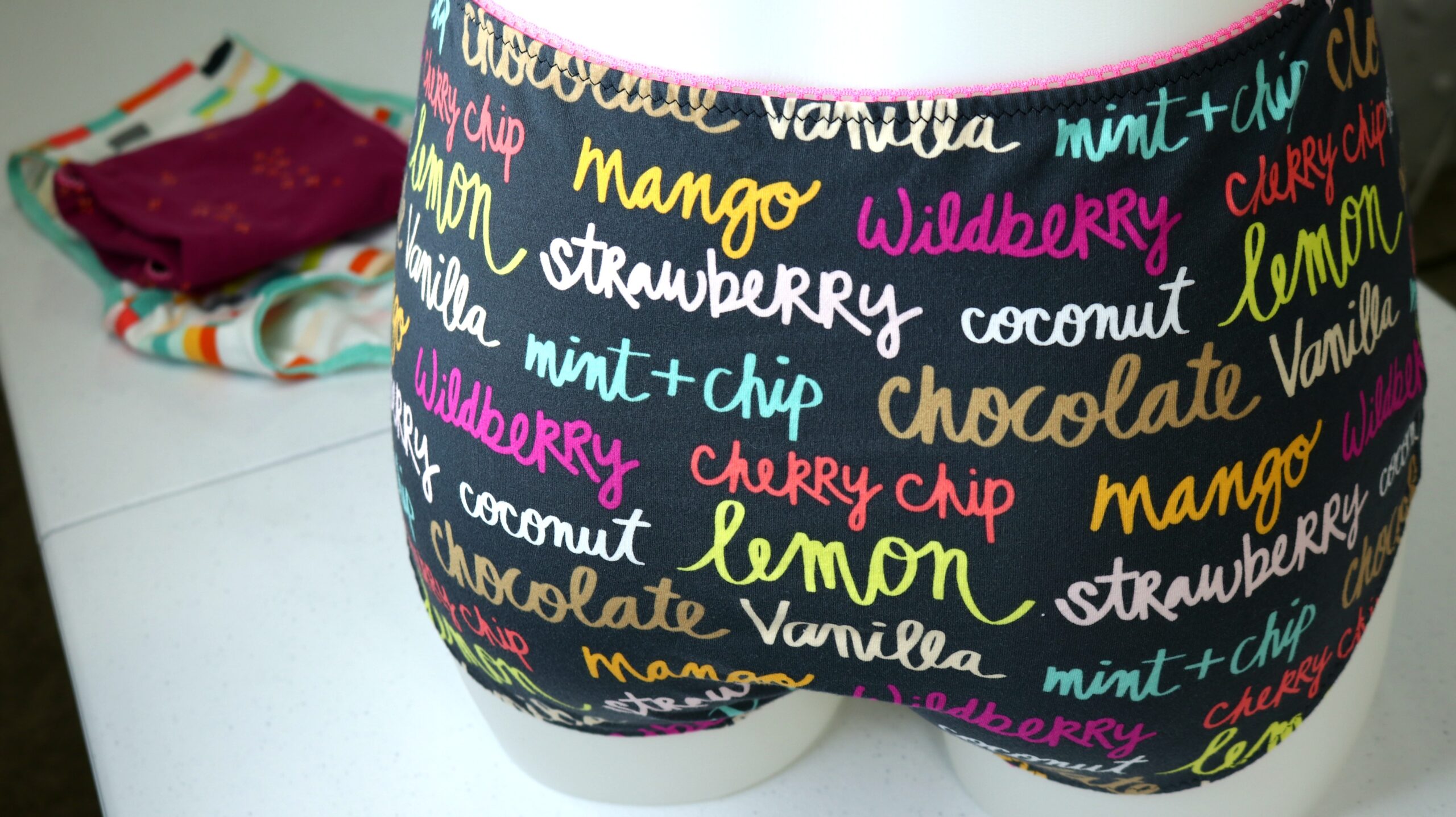 Art Gallery Fabrics Boardwalk Delight Knit Underwear Hipster Panty Free Pattern Back Mannequin