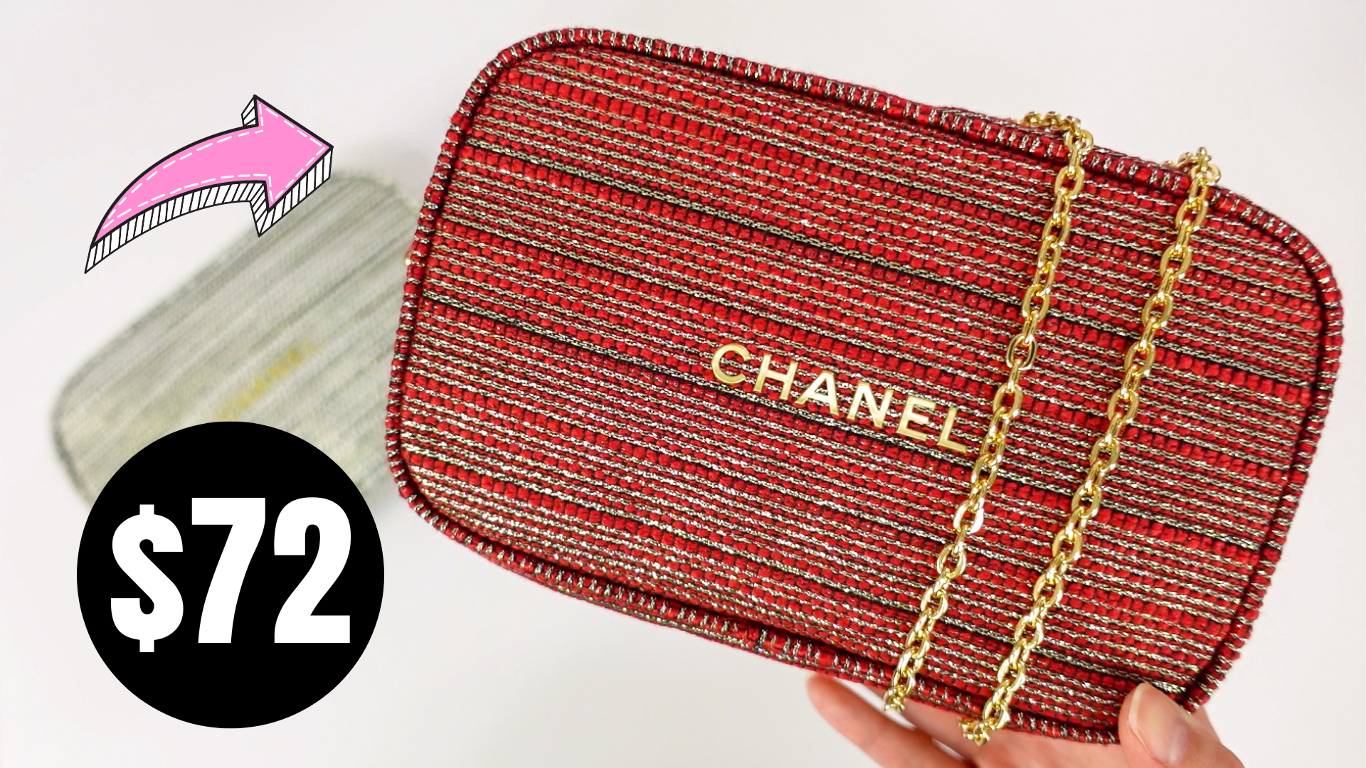 red chanel makeup bags cases